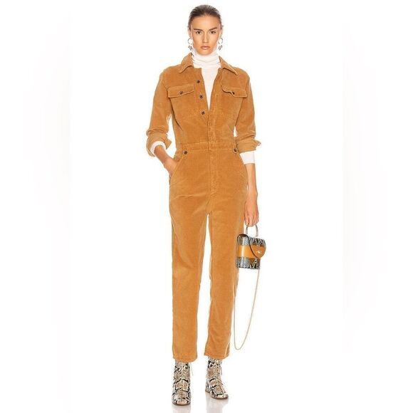 Frame Women’s Cinched Twill Jumpsuit, Size Small